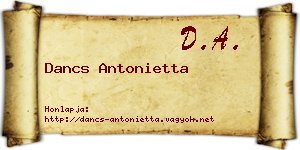 Dancs Antonietta névjegykártya